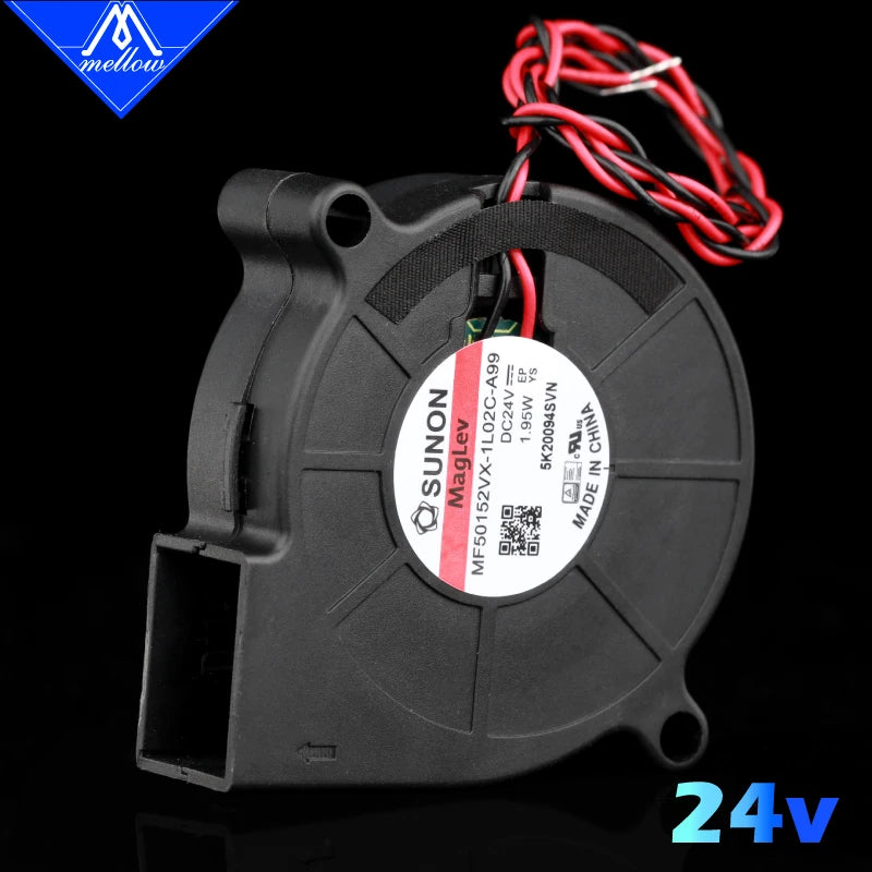 3Dプリンター向け SUNON (Mellowカスタム品)5015 ブロワーファン 24V 0.41A MF50152VX-1L02C-A99 6,000RPM パーツクーリングファン向け